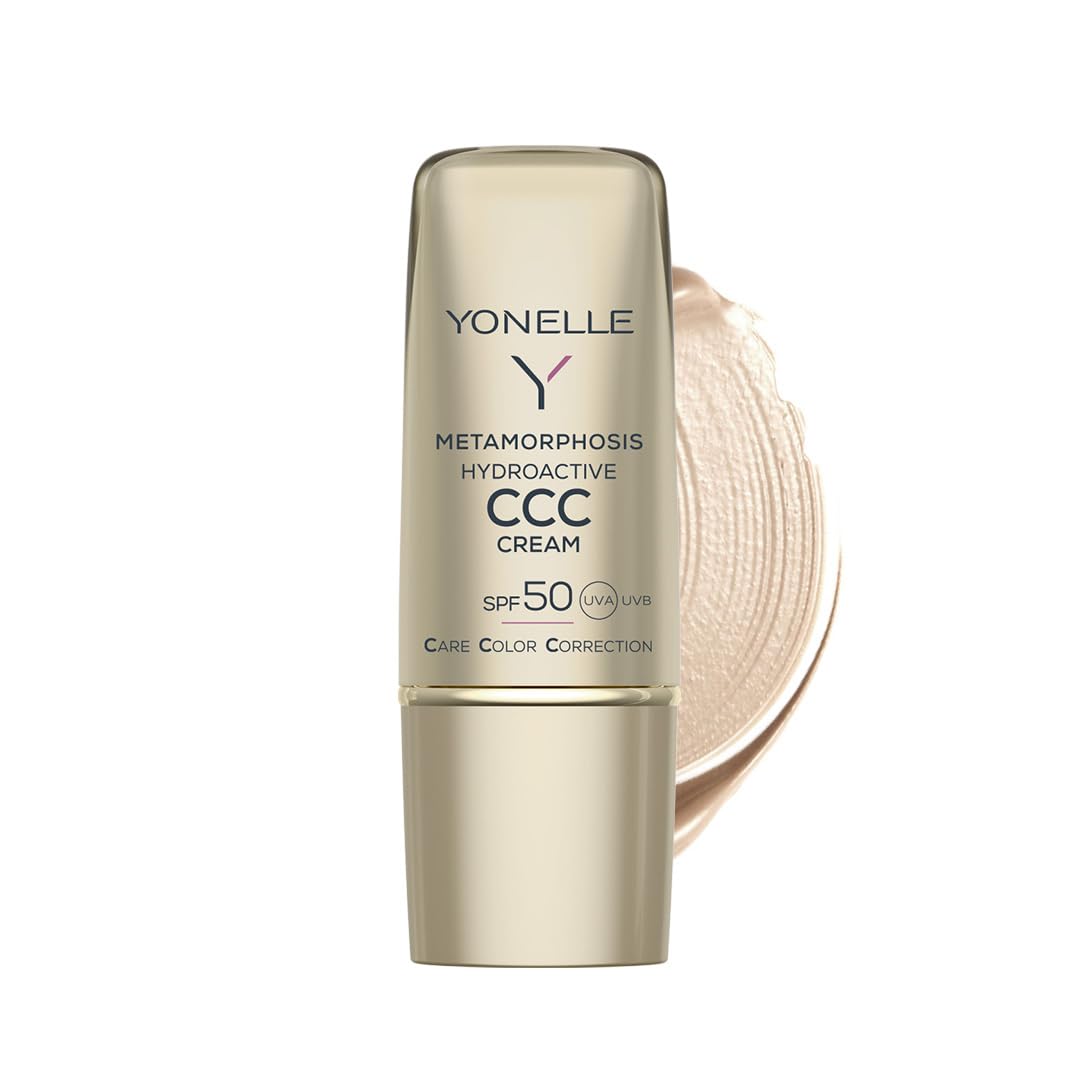 YONELLE CCC Cream, Getönte Tagescreme mit LSF 50, Matt-Effekt, Summer Sand | No-Make-up-Look, optischer Blur, frischer Teint, Poren wirken feiner, leichte Textur, normale Haut & Mischhaut
