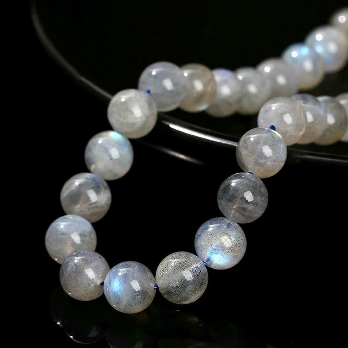 3A Natürlicher grauer Mondstein, Irisation, glänzender Labradorit, feine Edelsteine, 4, 6, 8, 10 mm, für die Schmuckherstellung, DIY-Halsketten, Armbandzubehör – 3A Grauer Mondstein, 8 mm, ca. 4