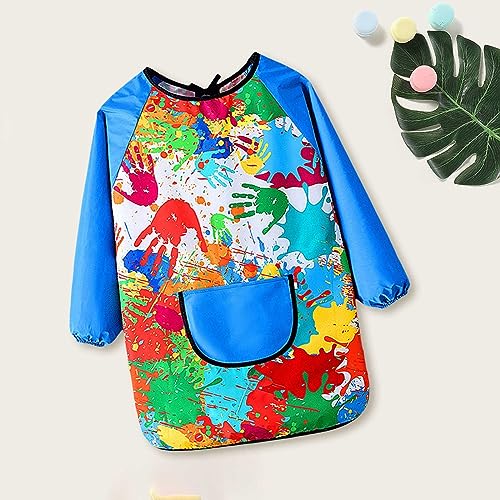 Children's Art Smock, Water Proof Kids Art Overalls, Toddler Kids Artist 𝐂ostume Painter Dress-Up Tie Dye Apron2
