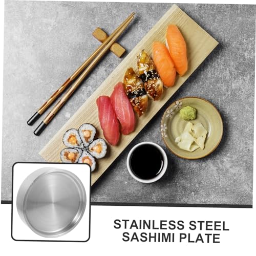 Plato Sushi Sashimi Acero Inoxidable Estilo Japonés miniatura 7