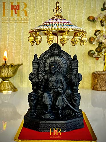 Image of HR Enterprises(SM 301 Umbrella Chhatrapati Shivaji Maharaj Statue with Umbrella,Idol with Umbrella,Shivaji Maharaj Murti for Home,Office & Car Decor,Gifting,showpieces.