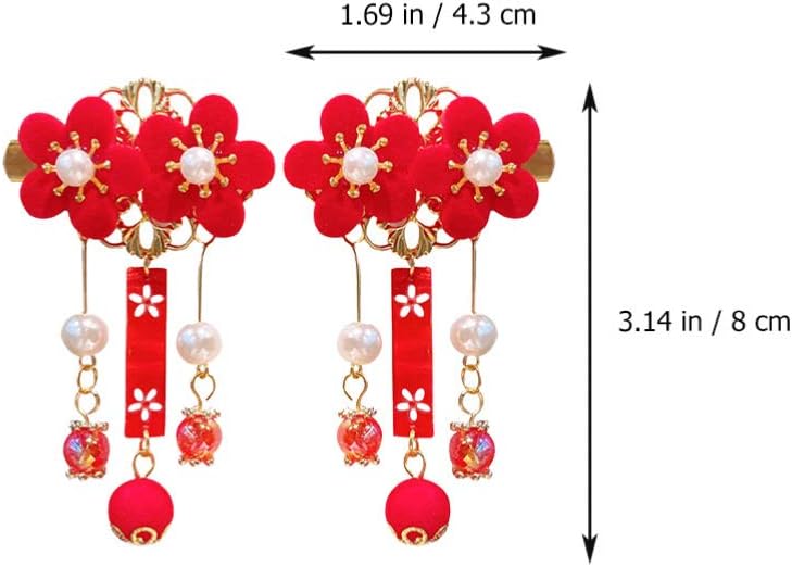 Lurrose Kid Hanfu Headwear Chinese Style Tassel Hairpin Ancient Style Hair Clip Girl Hair Accessories Traditional Chinese Ornament for Baby - Image 3