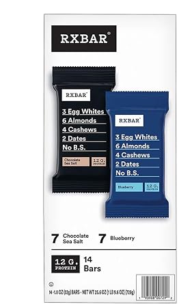 RX-BAR Protein Snack Bars, All Natural Ingredients, Chocolate Sea Salt and Blueberry, 14-count,