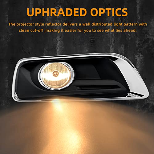 Fog Lights Compatible With [2013 2014 2015 Chevy Malibu] [2016 Chevrolet Malibu Limited] Clear Front Fog Lamp Lamps, Switch, Wiring Set(With H10 12V 42W Halogen Bulbs) #TOP1