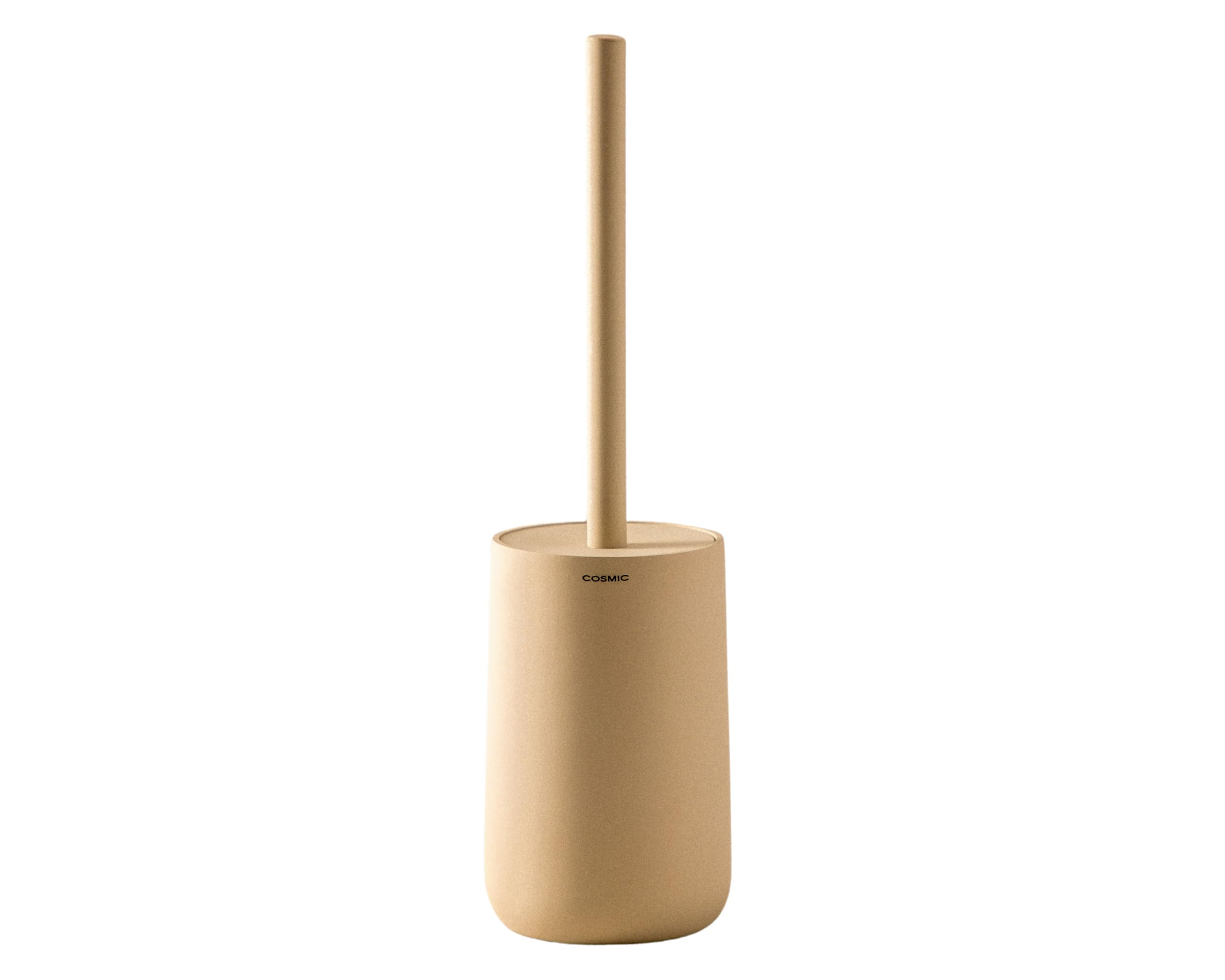 COSMIC Saona Elegant Design Bathroom Loo Brush Made of Resin. Floor Toilet Brush Holder in Sand Color