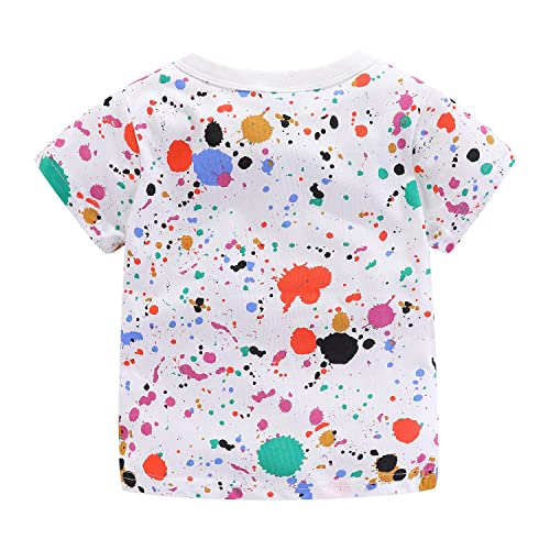 Image of Mud Kingdom Boys Girls T-Shirts Cotton Cute Cartoon Graphic Tees for Kids 2-8 Years