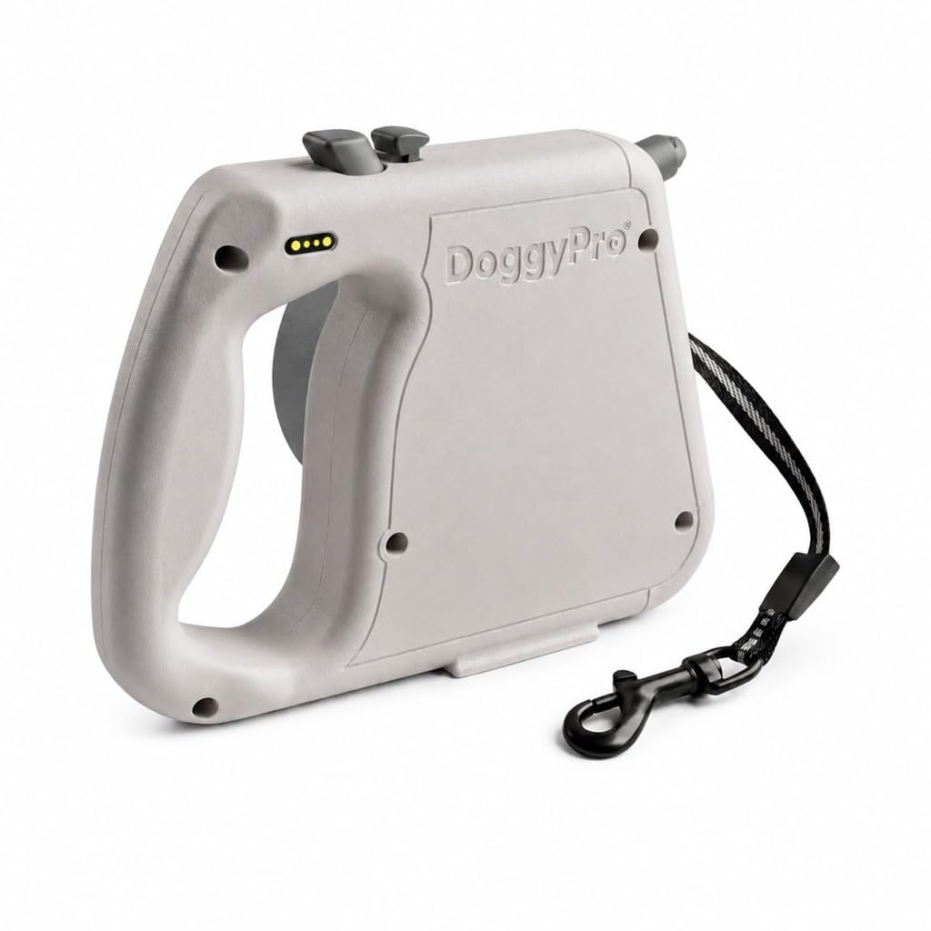 LOBOO Correa Extensible Perro 3 m con Depósito de Agua, Gris