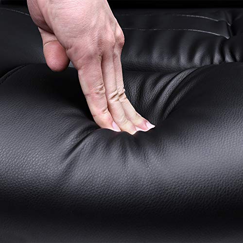 Sedia da Ufficio con Sedile Largo, Cuscino Portatesta e Seduta Spessa, Altezza Regolabile, Design Ergonomico, Nero, OBG57B - Sedia gaming - Immagine 6