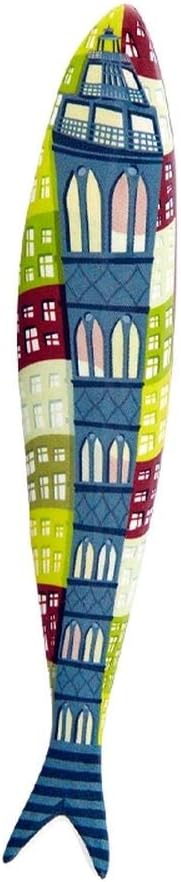 Bordallo Pinheiro + Sardine + Pop Art by Arianne Amores + H 1" W 7" L 1" + Multicolor