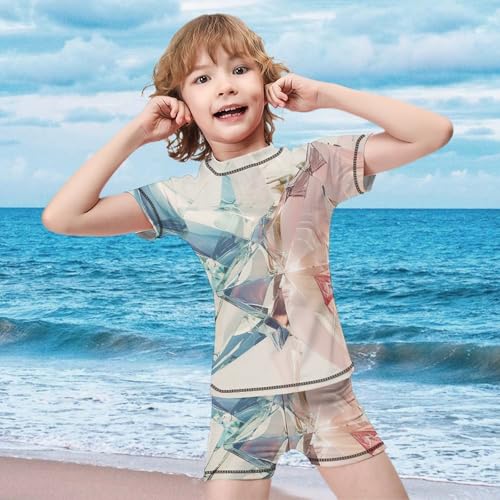 Shiny Blue and Pink StarChildren's Casual Swimsuit Set - Simple and Versatile6-7Y（110cm）3