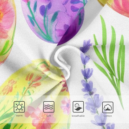 Toddler Underwear Floral 2t Cotton Panties for Girl Artistic Underpants Briefs Colorful Floral Easter Eggs White3