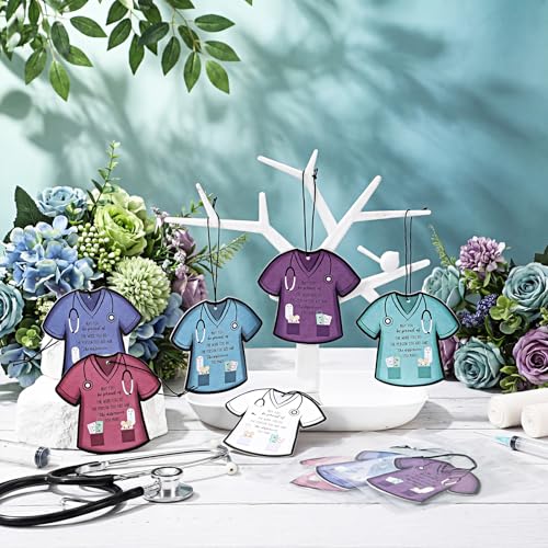 Image of Siifert 48 Pcs Nurse Appreciation Gift Bulk Funny Air Freshener Car Scented Thank You Hanging Decor Gifts for Doctors Practitioner Assistant Staff
