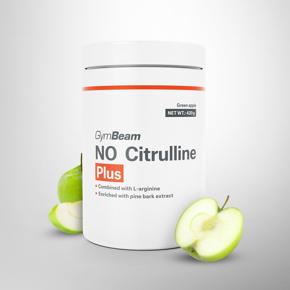 GymBeam NO Citrullina Plus, Integratore Pre-workout Funzionale, Polvere Dissolvibile con Citrullina Malato e Arginina (420 g, Green Apple)