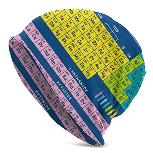 Tabla periódica de Elementos Gorros de Punto de Invierno para Hombres y Mujeres, cálidos, elásticos, cómodos y Suaves Gorra de tobogán Diaria