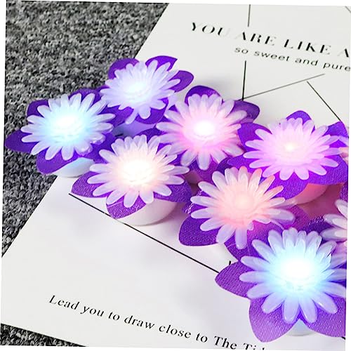 Velas de té de flores artificiales moradas para regalar en aniversarios 6