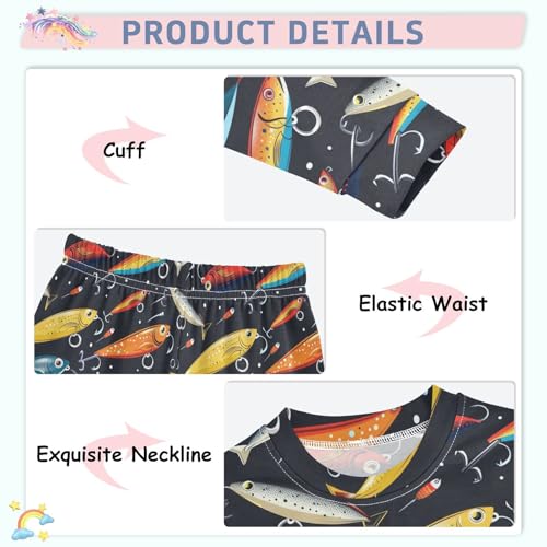 SPRIPORT Colorful Fishing Lures Soft Comfy Pajama Set Cotton 2 Piece Pjs Set Long Sleeve Top and Pants Sleepwear4