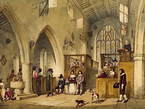 Tableau Toile d'Art Chapelle à Haddon Hall Nash peinture décorative murale 60x90cm