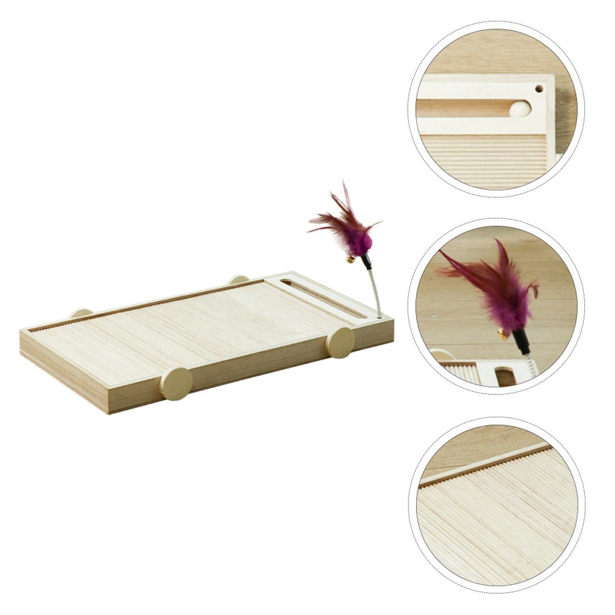 Tiragraffi Protezione Divano e Multifunzione per Gatti in Legno Resistente e Riduzione Comportamento Distruttivo, Accessorio per Domestici