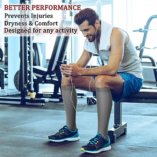Image of Compression Socks (7 Pairs), 15-20 mmhg is BEST Graduated Athletic & Medical for Men & Women, Running, Flight, Travel, Nurses, Pregnant - Boost Performance, Blood Circulation