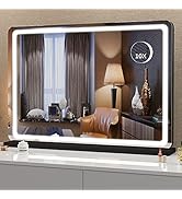 Hasipu Vanity Mirror with Lights, 32" x 22" LED Makeup Mirror, Lighted Makeup Mirror with Dimmabl...