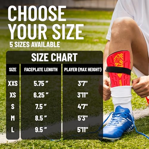 image for Vizari Malaga Shin Guards for Kids & Adults – Soccer Shin Guards wit