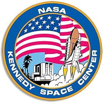 Round Kennedy Space Center Logo Sticker Decal NASA Seal fl Florida Size 4 x 4 inch