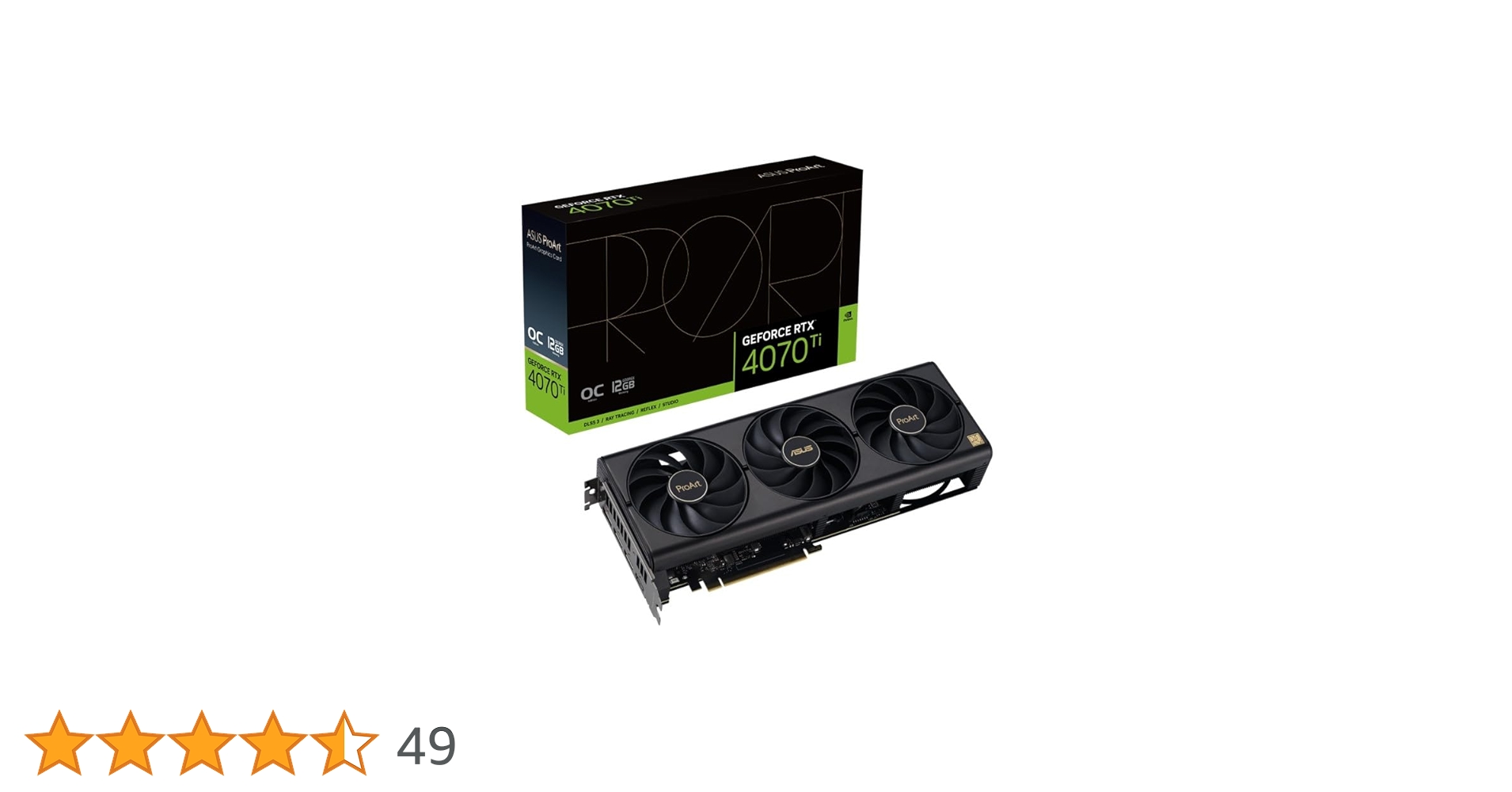 美品ASUS ProArt GeForceRTX4070Ti 12GB送込み ProArt GeForce RTXTM 4070 Ti OC edition 12GB GDDR6X