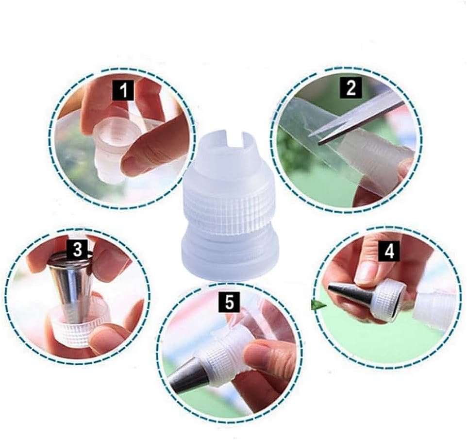 30 Pack Plastic Standard Couplers Cake Decorating Coupler Pipe Tip Coupler for Icing Nozzles,Cake Baking Tools Accessories