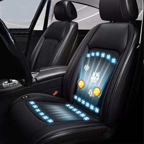 EnweMahi Seggiolino Auto Raffreddante, Coprisedile Auto Ventilato con Ventole, 3 velocità, Funzione Massaggio, Cuscino del Sedile Ventilato per Viaggiatori, Impiegati 24fans Black_Car