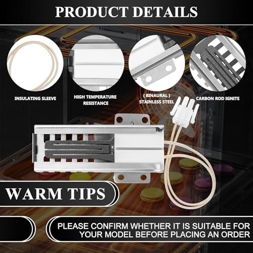 【Upgraded】WB13K21 Gas Range Oven Flat Igniter with Connector Plug, 5303935066 Oven Igniter for GE Hotpoint Kenmore Gas Stove, Replaceable IG9998 Norton-501a AP2020569 PS231280 WB13T10045 by Cenipar by Cenipar - Image 5