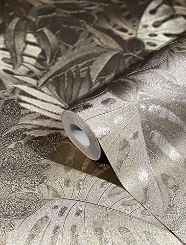 Papel pintado dorado diseño floral para salón o dormitorio calidad superior fabricado en Alemania 10,05 x 0,53m