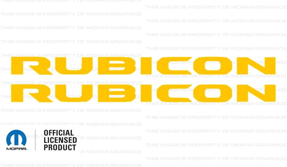 Decal Mods Rubicon Hood Graphic Decal/Sticker fits Jeep Wrangler/Gladiator JL/JT (2019-2024) Tan CTAN (Set of 2) | SJ1Y2