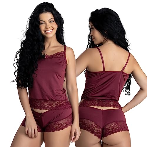 Kit 2 Short Doll Baby Doll Feminino Renda Conforto Linha Noite (Sortidas, G - 40/42)
