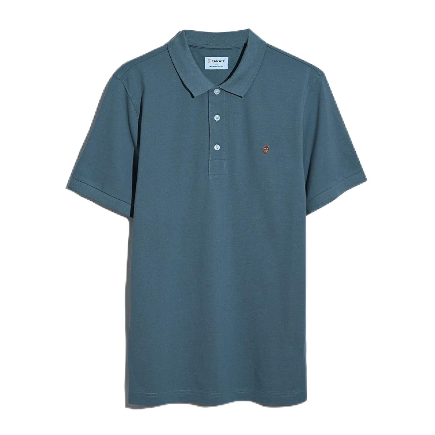 Farah Mens Sleeve Polo Shirt Chalk Blue 413 XL