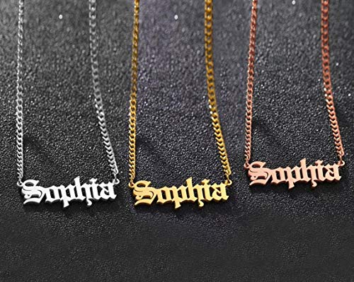 EVER2000 Custom Name Necklace, 18K Gold Plated Nameplate Personalized Jewelry Gift for Women4