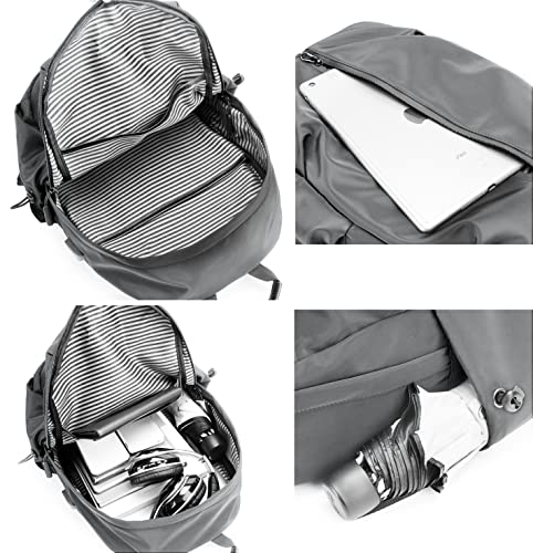 Mochila deportiva de nailon ligera resistente al agua con puerto USB miniatura 6