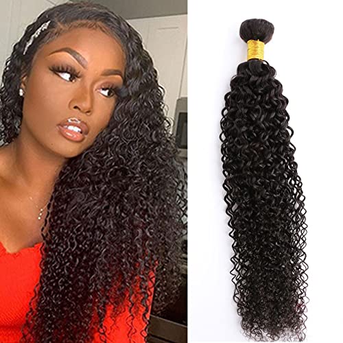 Huarisi 1 Bundle Brazilian Hair Curly Weaves, 26 Inch Kinky Curly Hair Bundles, Grade 8a Unprocessed Virgin Hair Extensions