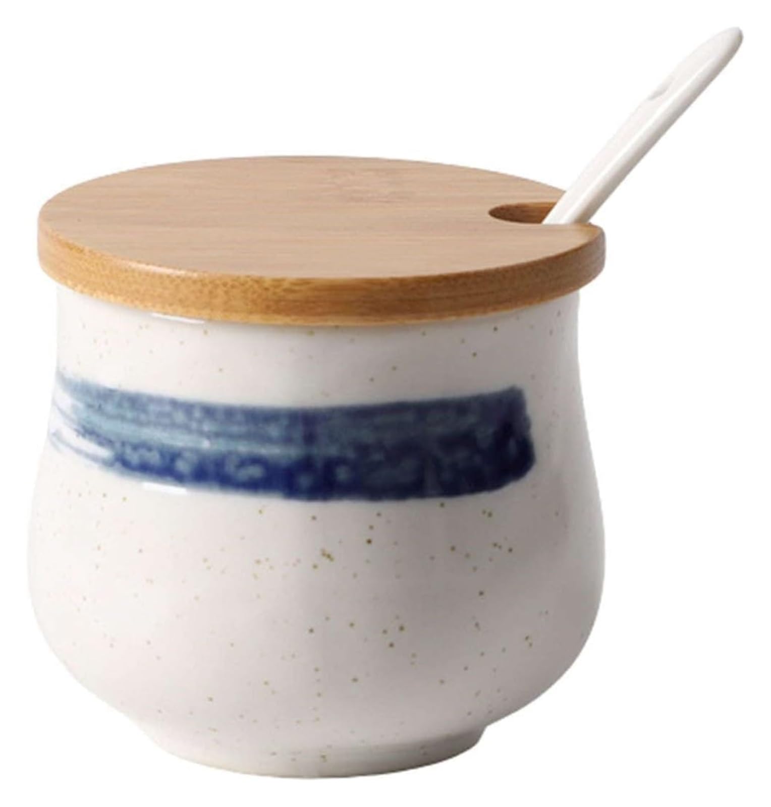 Sucrier, sucrier, sucrier japonais avec couvercle, pot de rangement en céramique rétro, petit pot à sucre, pot à épices for récipient à sucre, for café-bar, restaurant,(F)