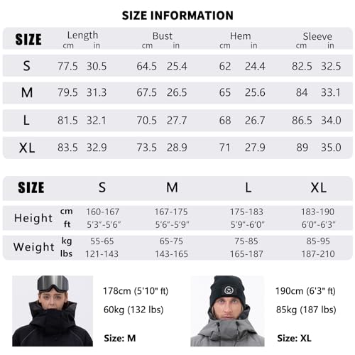 SNOWVERB Jaqueta de neve masculina camuflada refletiva à prova d'água, isolada, quente, para snowbo