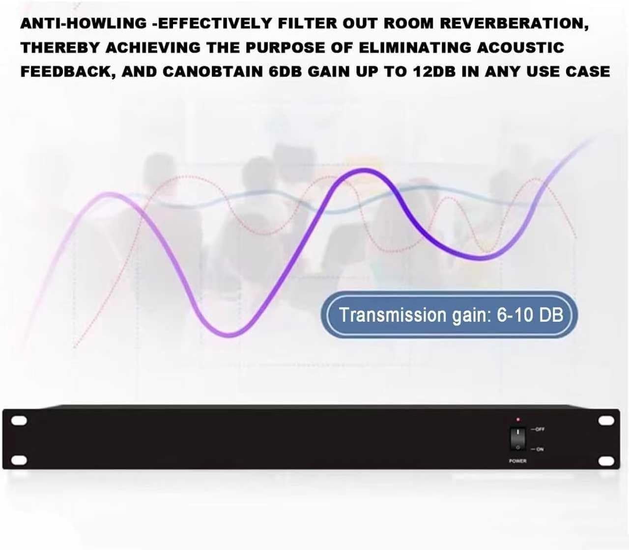 Microphone Feedback Suppressor, Frequency Shifter, Anti-Howling Audio Processor, Supports XLR and 6.35 Interfaces, Perfect for Performance Stage