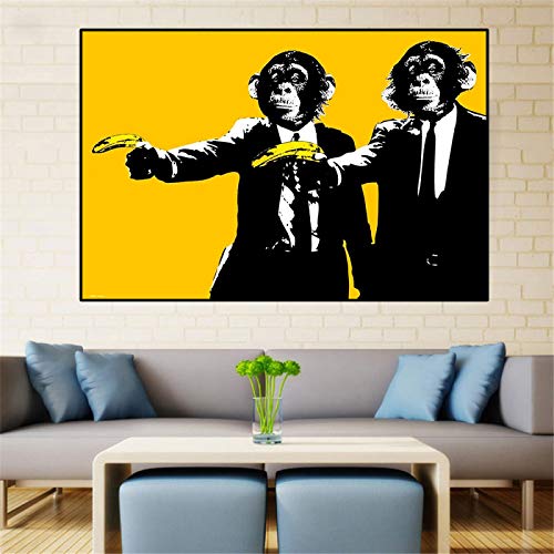 Toile singe gorille graffiti art moderne 50x70cm sans cadre pour salon