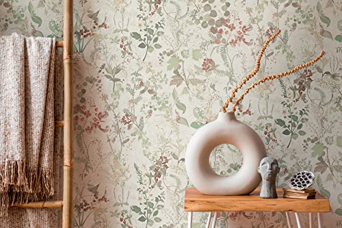A.S. Création Blumentapete Landhaustapete Weiß Grün THE BOS 388252 Vliestapete Dschungeltapete 10,05 m x 0,53 m Made in Germany