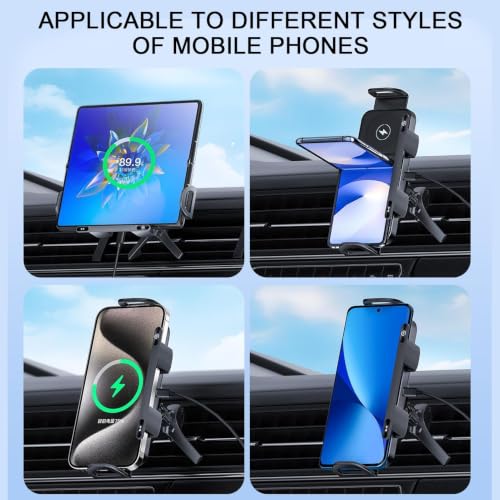 Cargador inalámbrico para coche de 15W que evita caídas del smartphone 7