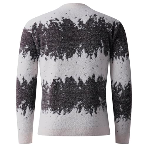Mens Crewneck Pullover Sweater Y2K Tie-dye Color Block Patchwork Casual Fashion Long Sleeve Knitted Sweaters4