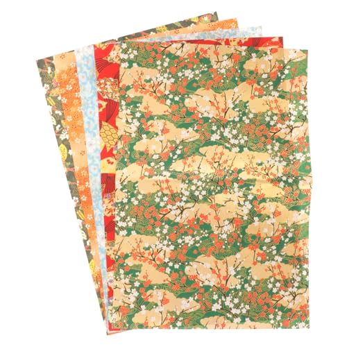 YOSADIER 5枚 和風デザイン包装紙 おしゃれな折り紙プ ラッピングやクラフト用 和紙風ブックカバーペーパー 多用途 包装紙