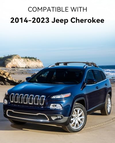 Image of 330Lbs Roof Rack Cross Bars Compatible with Jeep Cherokee 2014-2023, Heavy Duty Top-Mount Aluminum Roof Rails Crossbars Rooftop Luggage Racks Cargo Carrier