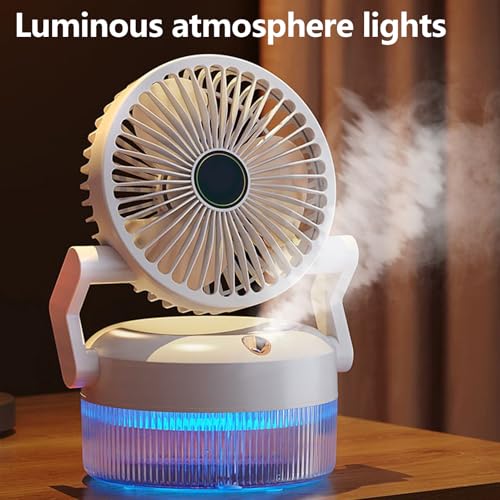 Ventilateur USB rechargeable de table pliable avec lanterne intégrée - 8
