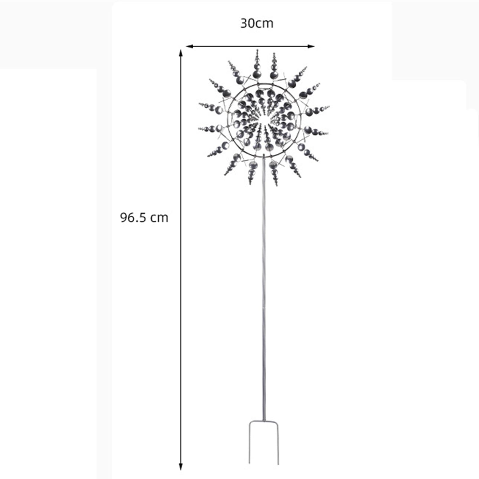Móviles Verticales de Viento de Acero Inoxidable para Exteriores, Molinos de Viento 3D dinámicos, Molinos de Viento de Metal giratorios en Forma de Flor,D,30 × 96.5 cm