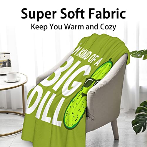 Pickle Throw Blanket for Women Men - 60x80 Inches Twin Size - Soft Fluffy Cozy Blankets Gift - Green Funny Blanket Throws for Bed, Sofa, Winter