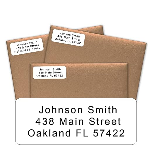 Return Address Labels Personalized Stickers – 150 Personalized Address Labels Self Adhesive, Simple Flat Sheet Return Address Stickers for Envelopes, Quality Custom Address Labels, White Return Label